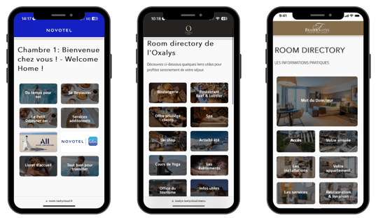Le Room Directory digital de TastyCloud permet d'affirmer le positionnement lifestyle de votre hôtel
